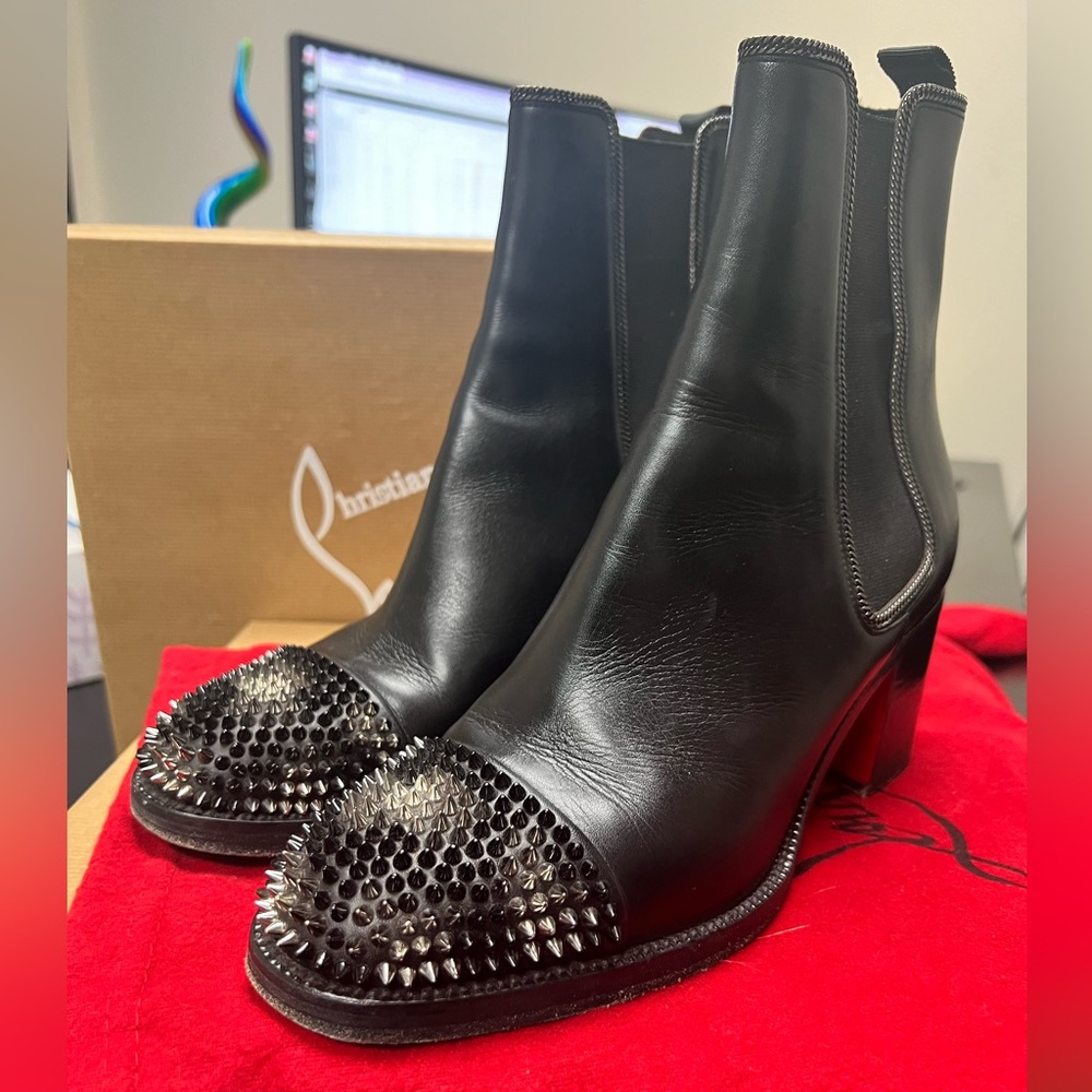 Christian Louboutin Spiked Toe Ankle Boots!